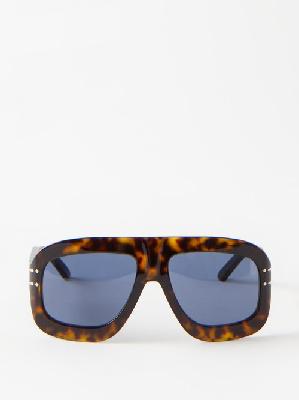 Dior - Diorsignature M1u Aviator Acetate Sunglasses - Womens - Black Brown Multi - ONE SIZE