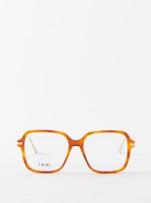 Dior - Gemdioro S5i Oversized Square Acetate Glasses - Womens - Light Brown Multi - ONE SIZE