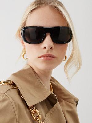 Dior - Lady 95.22 S1i Oversized Round Acetate Sunglasses - Womens - Black Grey - ONE SIZE