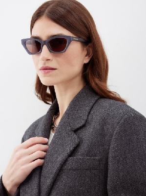 Dior - Diormidnight B1i Cat-eye Acetate Sunglasses - Womens - Brown Blue - ONE SIZE