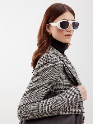 Dior - Lady 95.22 S1i Oversized Round Acetate Sunglasses - Womens - Blue Ivory - ONE SIZE