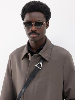 Dior - Diorblacksuit S9u Square Metal Sunglasses - Mens - Silver Black - ONE SIZE