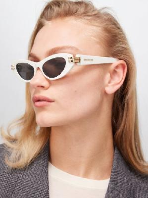 Dior - Cdior B1u Cat-eye Acetate Sunglasses - Womens - Ivory - ONE SIZE