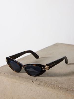 Dior - Cdior B1u Cat-eye Acetate Sunglasses - Womens - Black Multi - ONE SIZE