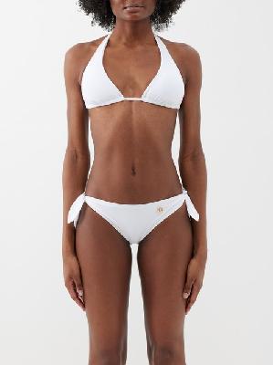 Dolce & Gabbana - Halterneck Triangle Bikini Top - Womens - White - 4