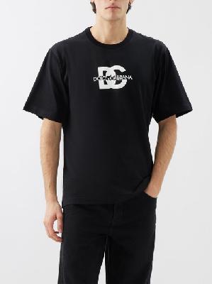 Dolce & Gabbana - Logo-print Cotton-jersey T-shirt - Mens - Black - 48 EU/IT