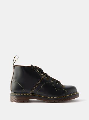 Dr. Martens - Church Monkey Contrast-stitching Leather Boots - Mens - Black - 11 UK