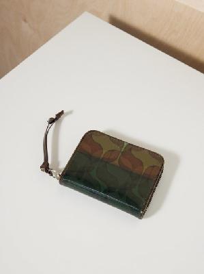 Dries Van Noten - Wallpaper-print Zip-around Leather Wallet - Mens - Green Print - ONE SIZE
