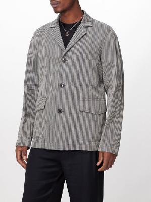Dries Van Noten - Striped Cotton-blend Blazer - Mens - Grey - 46 EU/IT