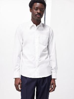 Dries Van Noten - Corbino Point-collar Cotton-poplin Shirt - Mens - White - 44 EU/IT