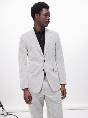 Dries Van Noten - Beeman Striped Cotton Suit Jacket - Mens - Grey - 50 EU/IT