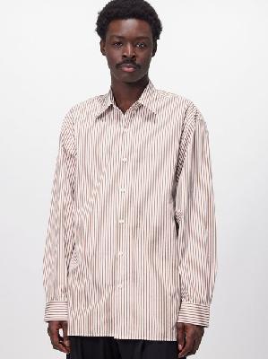 Dries Van Noten - Calander Oversized Striped Cotton-poplin Shirt - Mens - Brown Stripe - L