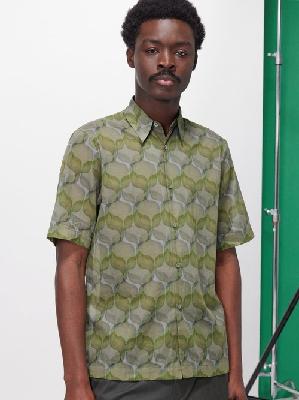 Dries Van Noten - Clasen Wallpaper-print Cotton-voile Shirt - Mens - Green - 48 EU/IT