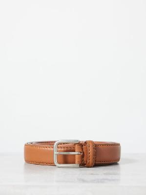 Dries Van Noten - Square-buckle Leather Belt - Mens - Brown - 105 EU