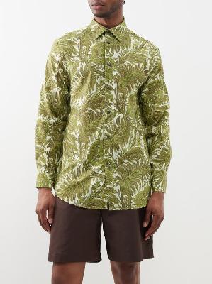 Etro - Floral-print Cotton Shirt - Mens - Green - L