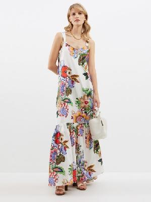 Etro - Floral-print Cotton-blend Maxi Dress - Womens - Multi - 38 IT