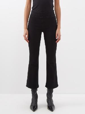 Frame - Jet Set Flared Cropped Bootcut Jeans - Womens - Black - 2
