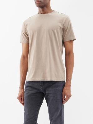 Frame - Logo-embroidered Cotton-jersey T-shirt - Mens - Beige - L