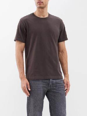 Frame - Logo-embroidered Cotton-jersey T-shirt - Mens - Brown - L