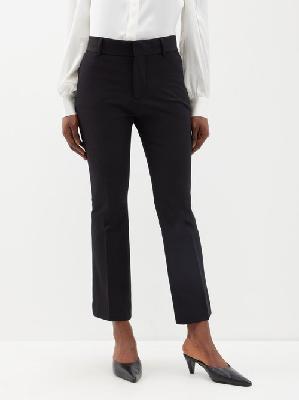 Frame - Le Crop Mini Boot Cotton-blend Trousers - Womens - Black - 10 US