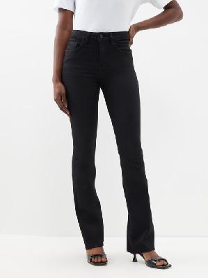 Frame - Le Mini Cotton-blend Bootcut Jeans - Womens - Black - 23