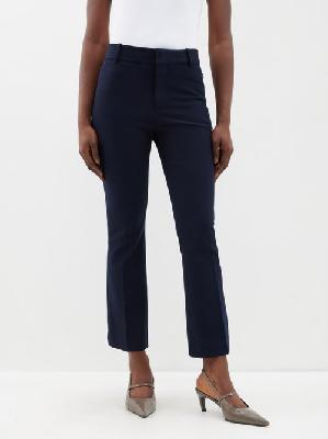 Frame - Le Crop Mini Boot Cotton-blend Trousers - Womens - Navy - 10 US