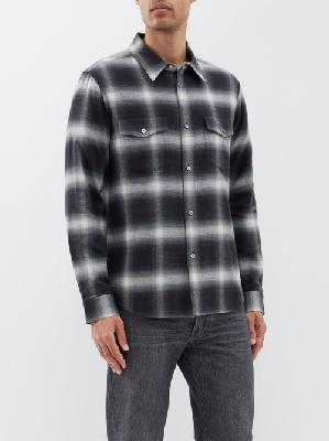 Frame - Plaid Cotton-flannel Shirt - Mens - Grey Multi - S