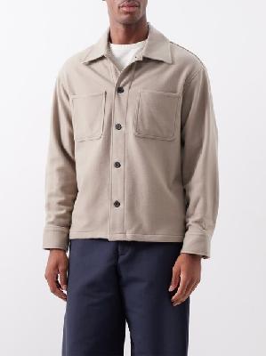 Frame - Twin-pocket Wool-blend Flannel Overshirt - Mens - Beige - S