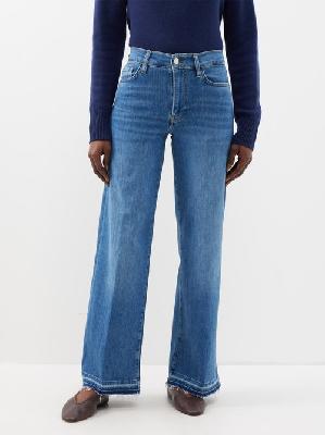 Frame - Le Slim Palazzo Cotton-blend Jeans - Womens - Mid Blue - 26