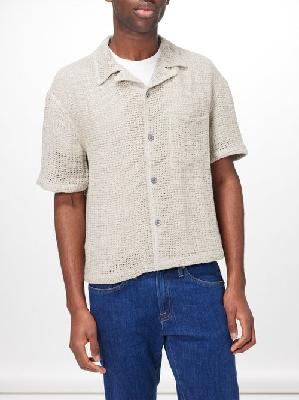 Frame - Open-weave Linen Shirt - Mens - Beige - S