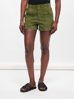 Frame - Clean Utility Cotton-blend Shorts - Womens - Khaki Green - 23