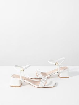 Gianvito Rossi - Lena 45 Leather Sandals - Womens - White - 36 EU/IT