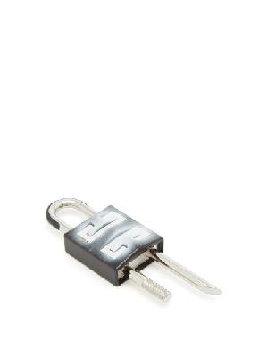 Givenchy - 4g Guilloche-effect Padlock Charm - Mens - Silver