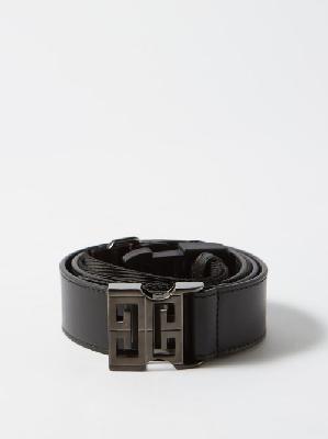 Givenchy - 4g-buckle Faux-leather And Grosgrain Belt - Mens - Black