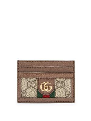 Gucci - Ophidia Gg-plaque Leather Cardholder - Womens - Grey Multi - ONE SIZE