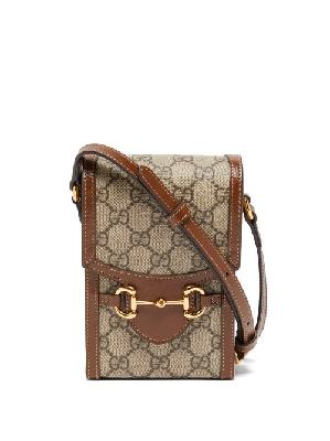 Gucci - Horsebit 1955 Small Gg-canvas And Leather Bag - Womens - Beige Multi - ONE SIZE