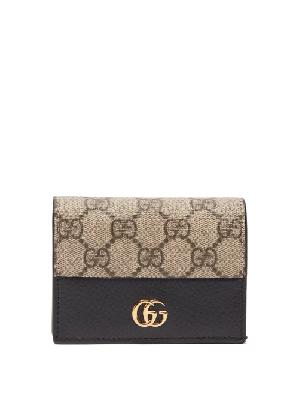 Gucci - GG Marmont Leather Bi-fold Wallet - Womens - Black Beige - ONE SIZE