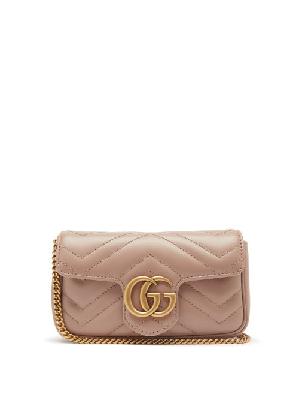Gucci - GG Marmont Mini Matelassé-leather Cross-body Bag - Womens - Pink - ONE SIZE