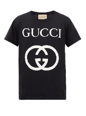 Gucci - GG-logo Cotton-jersey T-shirt - Mens - Black White - S