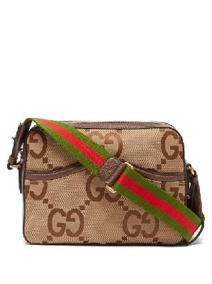 Gucci - GG-jacquard Canvas And Leather Cross-body Bag - Womens - Brown Multi - ONE SIZE