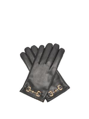 Gucci - Horsebit Leather Gloves - Mens - Black - 10