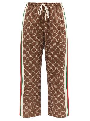 Gucci - GG-logo Print Jersey Track Pants - Womens - Brown Multi - XS