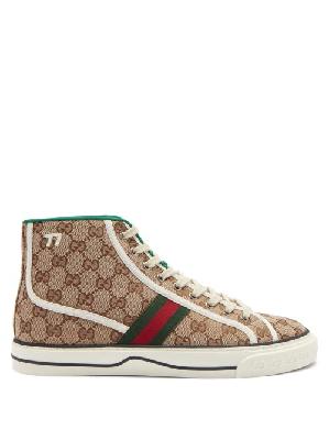 Gucci - Tennis 1977 High-top Gg-canvas Trainers - Mens - Beige - 7 UK