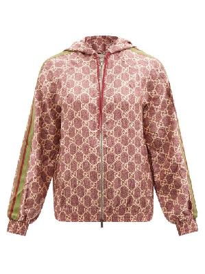Gucci - GG-jacquard Hooded Silk Jacket - Womens - Pink Multi - XXS