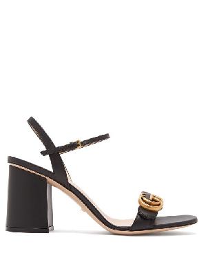 Gucci - GG Marmont Block-heel Leather Sandals - Womens - Black - 35 EU/IT
