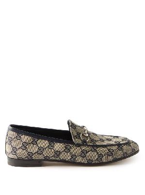 Gucci - Jordaan Horsebit Gg-canvas Loafers - Womens - Grey Multi - 35.5 EU/IT