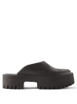 Gucci - GG-perforated Rubber Clogs - Womens - Black - 34 EU/IT
