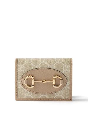 Gucci - 1955 Horsebit Gg-canvas And Leather Cardholder - Womens - White Multi - ONE SIZE