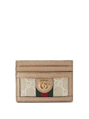 Gucci - Ophidia Gg-plaque Leather Cardholder - Womens - White Multi - ONE SIZE