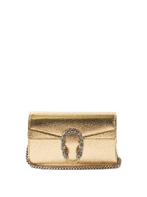 Gucci - Dionysus Super Mini Leather Cross-body Bag - Womens - Gold - ONE SIZE